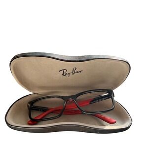 Ray Ban Black Red Eyeglasses Frames Kids Youth Rectangular Bio Based Material